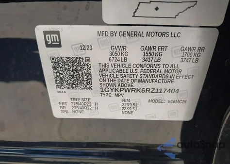 2024 Cadillac Lyriq Sport W/1Sk from USA, damaged, VIN 1GYKPWRK6RZ117404